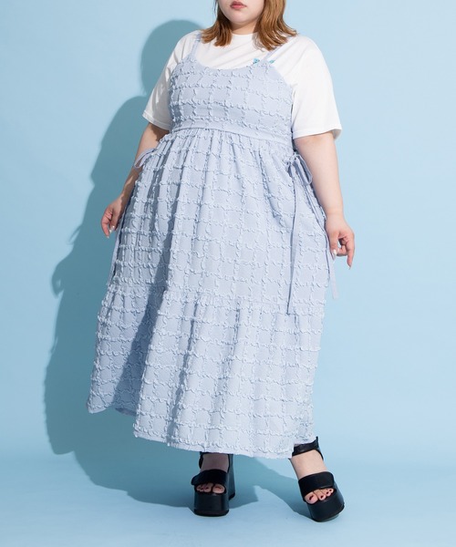 PUNYUS（プニュズ）の「リボンポケットフクレワンピース（ワンピース・レディース・サックスブルー/ホワイト/ブラック/イエロー・2/1/4/3）」の4枚目の写真