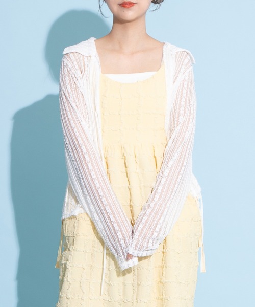 PUNYUS（プニュズ）の「リボンポケットフクレワンピース（ワンピース・レディース・サックスブルー/ホワイト/ブラック/イエロー・2/1/4/3）」の6枚目の写真