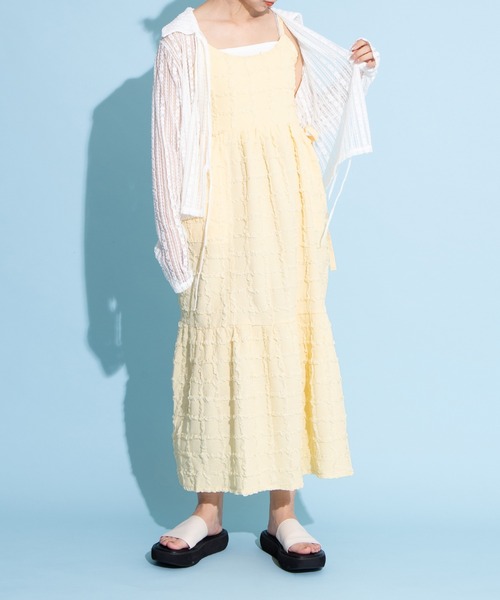 PUNYUS（プニュズ）の「リボンポケットフクレワンピース（ワンピース・レディース・サックスブルー/ホワイト/ブラック/イエロー・2/1/4/3）」の7枚目の写真