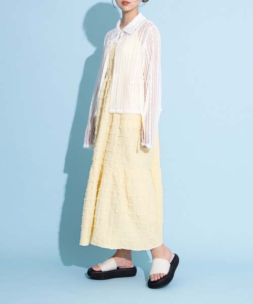 PUNYUS（プニュズ）の「リボンポケットフクレワンピース（ワンピース・レディース・サックスブルー/ホワイト/ブラック/イエロー・2/1/4/3）」の10枚目の写真