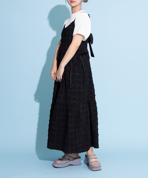 PUNYUS（プニュズ）の「リボンポケットフクレワンピース（ワンピース・レディース・サックスブルー/ホワイト/ブラック/イエロー・2/1/4/3）」の12枚目の写真