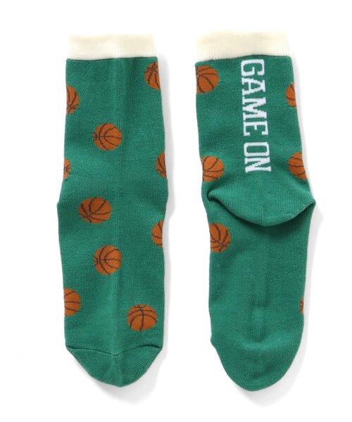 Ampersand（アンパサンド）の「スポーツ柄ソックス（ソックス/靴下・キッズ・グリーン/オレンジ/ブルー・12/15 /18/21）」の2枚目の写真