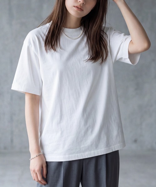 SWITCH BY ARCH(スイッチバイアーチ)の「【ARC】【SWITCH by ARCH】スーペリアコットン オーバーTシャツ(Tシャツ/カットソー・レディース・ミント/ライトベージュ/グレー系その他/ブラック/オフホワイト・MEDIUM/LARGE/X-LARGE)」の2枚目の写真