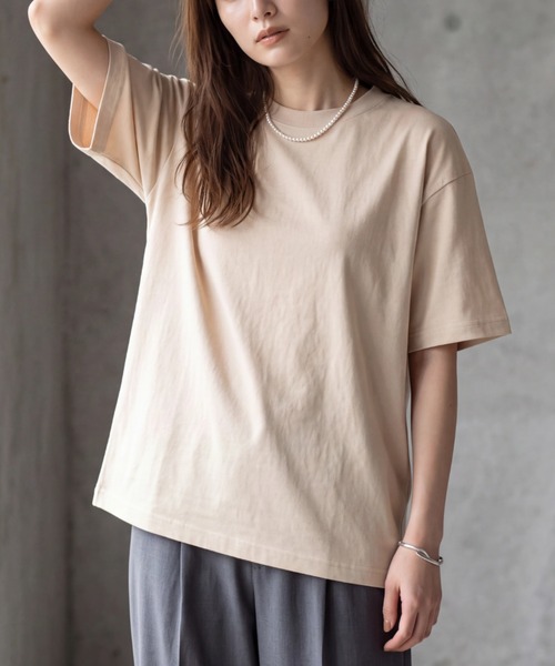 SWITCH BY ARCH(スイッチバイアーチ)の「【ARC】【SWITCH by ARCH】スーペリアコットン オーバーTシャツ(Tシャツ/カットソー・レディース・ミント/ライトベージュ/グレー系その他/ブラック/オフホワイト・MEDIUM/LARGE/X-LARGE)」の4枚目の写真