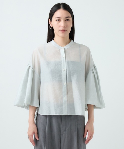 カオス　Chaos　ノーカラー　シャツ　F　CH206032ER D6594 Chaos(カオス)/エラルドブラウス（シャツ/ブラウス）｜Chaos