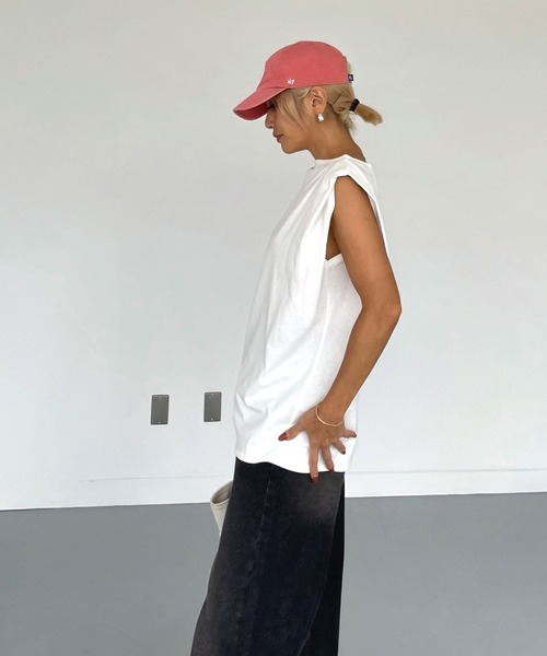 CHERI since1985(シェリ)の「ショルダータックノースリーブ(Tシャツ/カットソー・レディース・ブラック/オフホワイト/グリーン/スミクロ・FREE)」の22枚目の写真