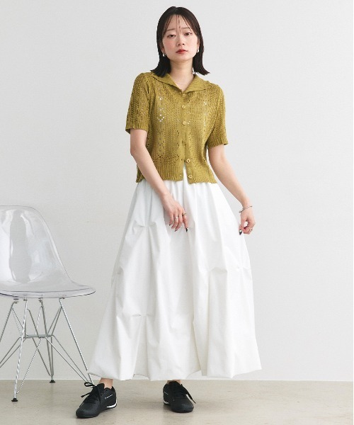 ad thie(アドティエ)の「ハーフスリーブ ポロカラー ニットトップス(ニット/セーター・レディース・レッド/ライトカーキ/アイボリー・FREE)」の20枚目の写真