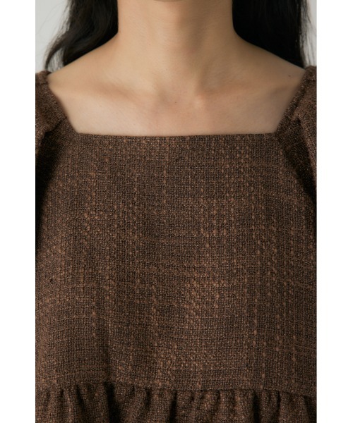 crie conforto（クリーコンフォルト）の「ツイードバルーンスリーブブラウス　秋服（シャツ/ブラウス・レディース・ライトブルー/ブラウン・FREE）」の9枚目の写真