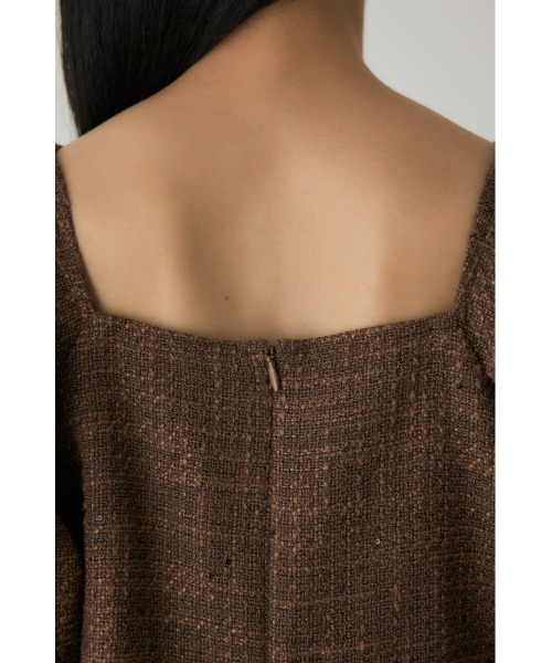 crie conforto（クリーコンフォルト）の「ツイードバルーンスリーブブラウス　秋服（シャツ/ブラウス・レディース・ライトブルー/ブラウン・FREE）」の10枚目の写真