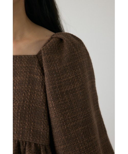 crie conforto（クリーコンフォルト）の「ツイードバルーンスリーブブラウス　秋服（シャツ/ブラウス・レディース・ライトブルー/ブラウン・FREE）」の11枚目の写真