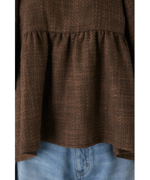 crie conforto（クリーコンフォルト）の「ツイードバルーンスリーブブラウス　秋服（シャツ/ブラウス・レディース・ライトブルー/ブラウン・FREE）」の13枚目の写真