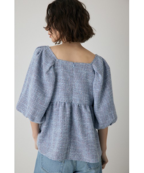 crie conforto（クリーコンフォルト）の「ツイードバルーンスリーブブラウス　秋服（シャツ/ブラウス・レディース・ライトブルー/ブラウン・FREE）」の15枚目の写真