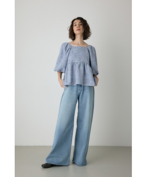 crie conforto（クリーコンフォルト）の「ツイードバルーンスリーブブラウス　秋服（シャツ/ブラウス・レディース・ライトブルー/ブラウン・FREE）」の16枚目の写真