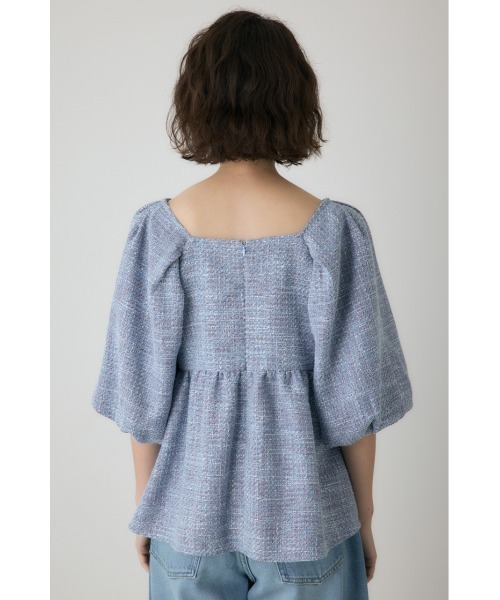 crie conforto（クリーコンフォルト）の「ツイードバルーンスリーブブラウス　秋服（シャツ/ブラウス・レディース・ライトブルー/ブラウン・FREE）」の19枚目の写真