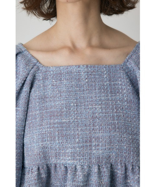 crie conforto（クリーコンフォルト）の「ツイードバルーンスリーブブラウス　秋服（シャツ/ブラウス・レディース・ライトブルー/ブラウン・FREE）」の20枚目の写真