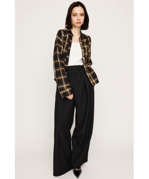 SLY（スライ）の「ASYMMETRY WAIST STRAIGHT PT アシンメトリー ウエスト ストレートパンツ（スラックス・レディース・ブラック/グレー・1/2）」の3枚目の写真