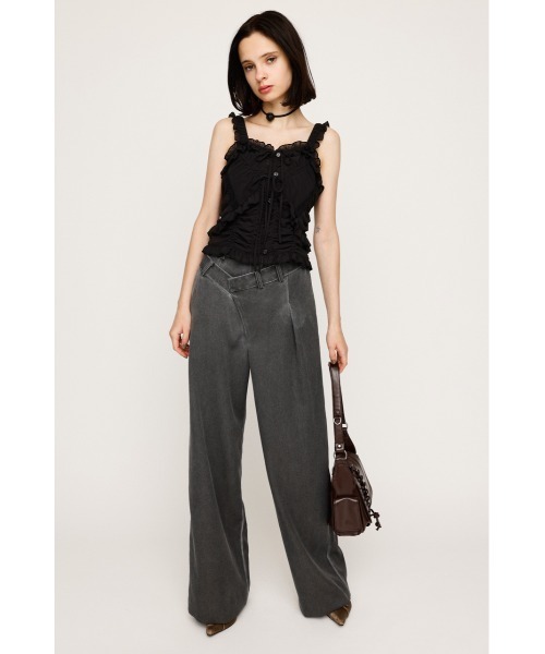 SLY（スライ）の「ASYMMETRY WAIST STRAIGHT PT アシンメトリー ウエスト ストレートパンツ（スラックス・レディース・ブラック/グレー・1/2）」の6枚目の写真