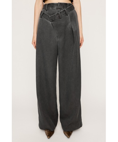 パンツ Asymmetrical waist wide straight slacks Asymmetrical waist wide straight slacks