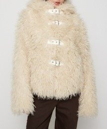 LAGUA GEM | LONG FAUX FUR BELTED ジャケット(その他アウター)
