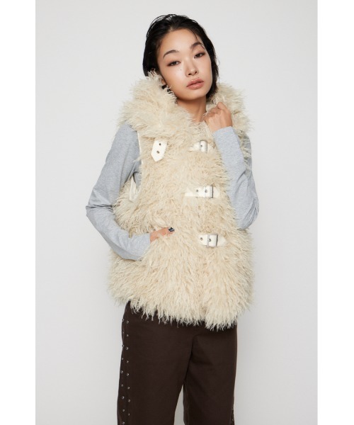 LONG FAUX FUR BELTED ジャケット（その他アウター）｜LAGUA GEM