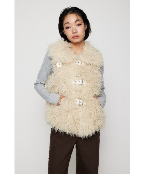 LONG FAUX FUR BELTED ジャケット（その他アウター）｜LAGUA GEM