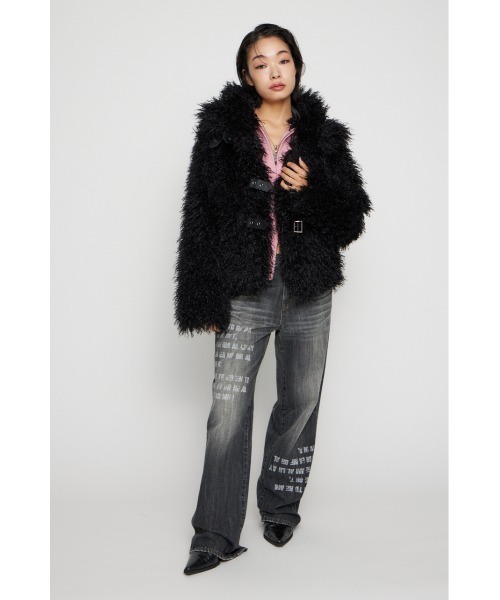 LONG FAUX FUR BELTED ジャケット（その他アウター）｜LAGUA GEM