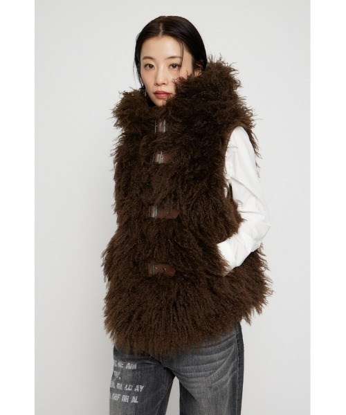 LONG FAUX FUR BELTED ジャケット（その他アウター）｜LAGUA GEM