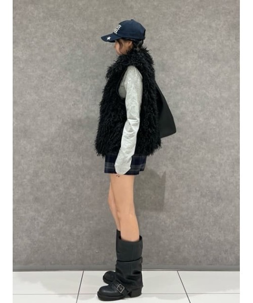 LONG FAUX FUR BELTED ジャケット（その他アウター）｜LAGUA GEM