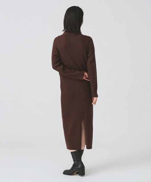 Ray BEAMS（レイビームス）の「リブ ニット ポロ ワンピース（ワンピース・レディース・ブラック/グレー/ダークブラウン・ONE SIZE）」の12枚目の写真