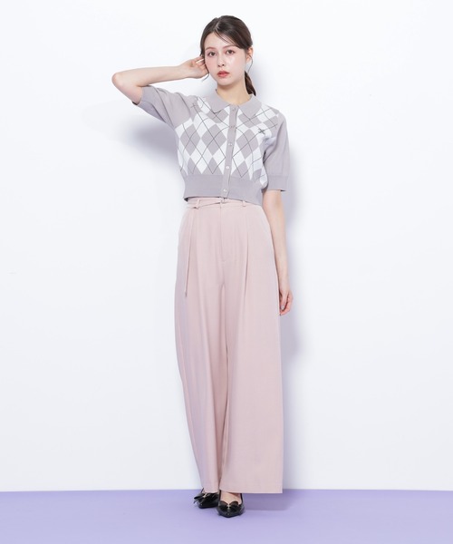 JILL by JILL STUART(ジルバイジルスチュアート)の「◇ポロ衿アーガイルニット(ニット/セーター・レディース・ピンク系その他/グレー系その他/レッド系その他・FREE)」の8枚目の写真