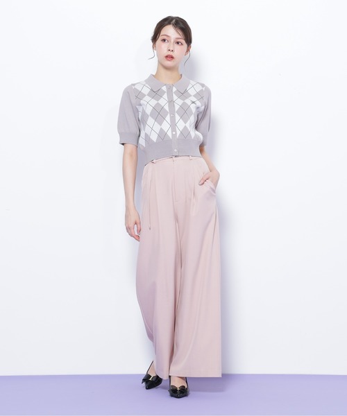 JILL by JILL STUART(ジルバイジルスチュアート)の「◇ポロ衿アーガイルニット(ニット/セーター・レディース・ピンク系その他/グレー系その他/レッド系その他・FREE)」の9枚目の写真