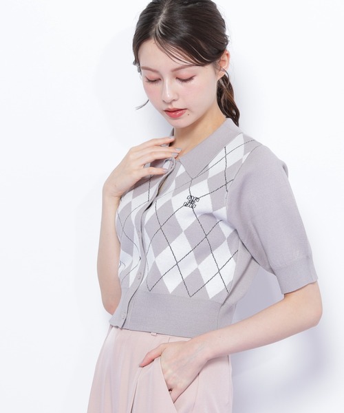 JILL by JILL STUART(ジルバイジルスチュアート)の「◇ポロ衿アーガイルニット(ニット/セーター・レディース・ピンク系その他/グレー系その他/レッド系その他・FREE)」の5枚目の写真