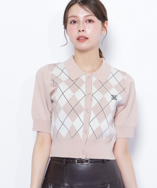 JILL by JILL STUART(ジルバイジルスチュアート)の「◇ポロ衿アーガイルニット(ニット/セーター・レディース・ピンク系その他/グレー系その他/レッド系その他・FREE)」の12枚目の写真