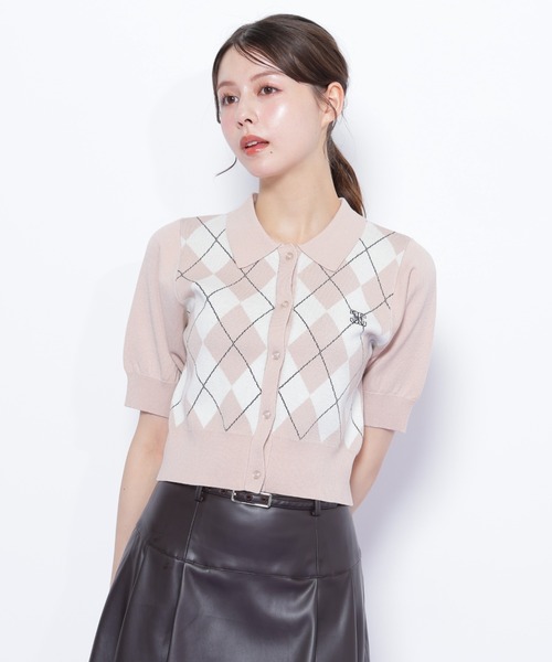 JILL by JILL STUART(ジルバイジルスチュアート)の「◇ポロ衿アーガイルニット(ニット/セーター・レディース・ピンク系その他/グレー系その他/レッド系その他・FREE)」の14枚目の写真