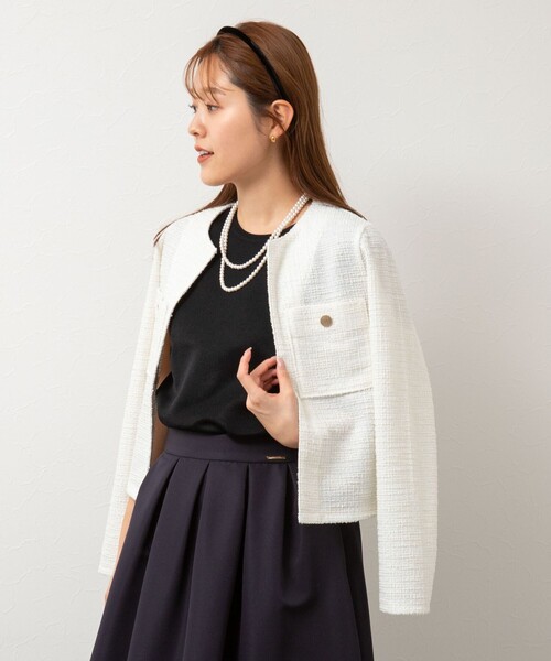 【美品】NOLLEYS ノーカラー　春 NOLLEY'S Sophi ジャケット ノーカラージャケット