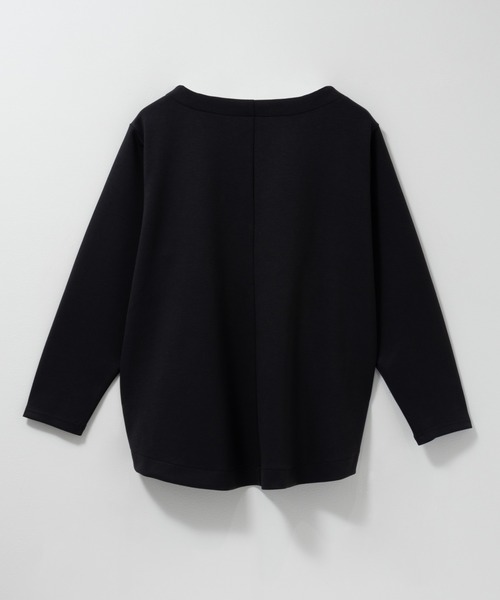 NAVY(ネイビー)の「nAvy ダンボールニット 裾ラウンドプルオーバー【毛玉になりにくい UVカット 洗える(ネット使用)】(Tシャツ/カットソー・レディース・ライトカーキ/チャコールグレー/モカ・L/M)」の4枚目の写真