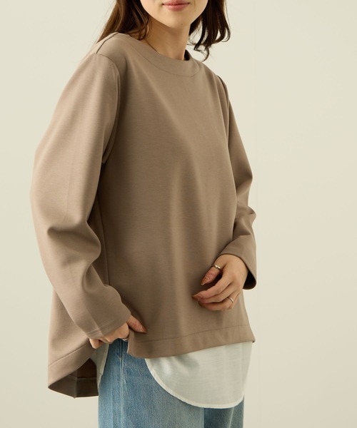 セール】nAvy ダンボールニット 裾ラウンドプルオーバー【毛玉になり