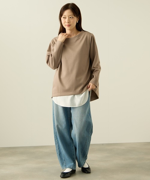NAVY(ネイビー)の「nAvy ダンボールニット 裾ラウンドプルオーバー【毛玉になりにくい UVカット 洗える(ネット使用)】(Tシャツ/カットソー・レディース・ライトカーキ/チャコールグレー/モカ・L/M)」の20枚目の写真