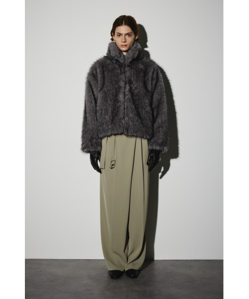 High collar faux fur jacket ハイカラーフォックスファージャケット