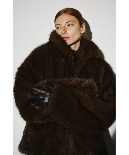 High collar faux fur jacket ハイカラーフォックスファージャケット