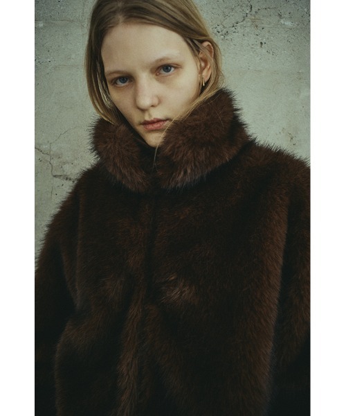 High collar faux fur jacket ハイカラーフォックスファージャケット
