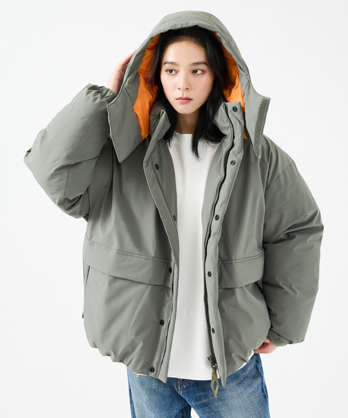 FORTUNA HOMME（フォルトゥナオム）の「【FORTUNA/フォルトゥナ】ダウンパーカー/MA-1配色/高機能/エコダウン/フード取り外し可能/ユニセックス【WEB限定】（ダウンジャケット/コート・メンズ・グリーン/ブラック・M/L）」の7枚目の写真