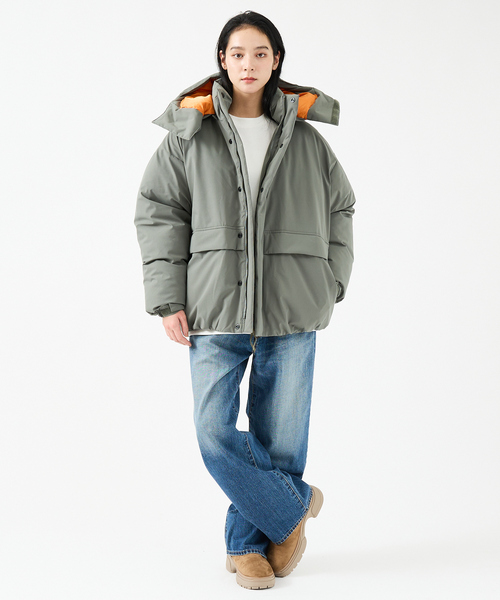 FORTUNA HOMME（フォルトゥナオム）の「【FORTUNA/フォルトゥナ】ダウンパーカー/MA-1配色/高機能/エコダウン/フード取り外し可能/ユニセックス【WEB限定】（ダウンジャケット/コート・メンズ・グリーン/ブラック・M/L）」の6枚目の写真