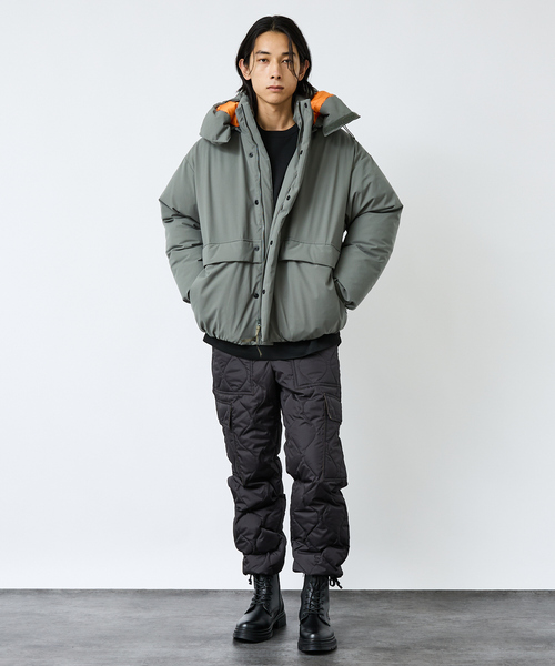 FORTUNA HOMME（フォルトゥナオム）の「【FORTUNA/フォルトゥナ】ダウンパーカー/MA-1配色/高機能/エコダウン/フード取り外し可能/ユニセックス【WEB限定】（ダウンジャケット/コート・メンズ・グリーン/ブラック・M/L）」の17枚目の写真