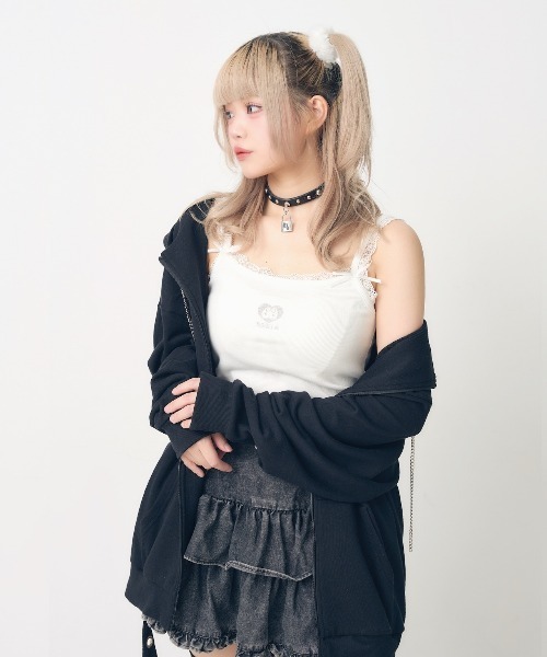 Hauls(ハウルズ)の「ギャル吉キャミ(キャミソール・レディース・ホワイト/ブラック・F)」の1枚目の写真