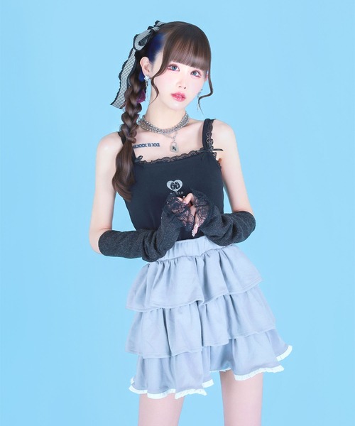 Hauls(ハウルズ)の「ギャル吉キャミ(キャミソール・レディース・ホワイト/ブラック・F)」の2枚目の写真