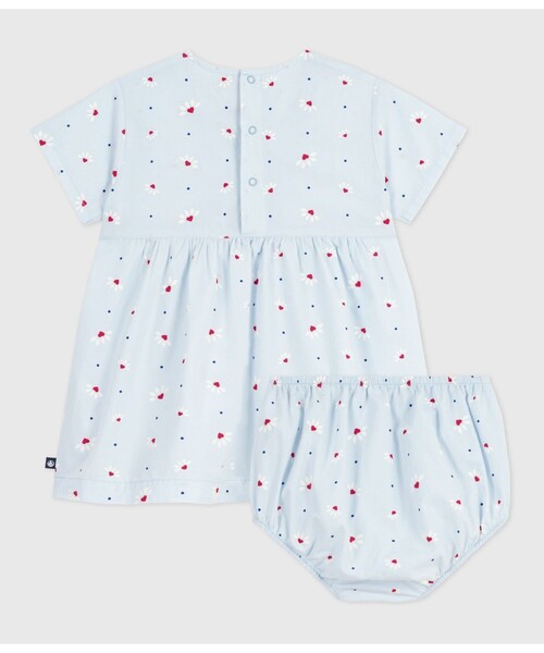 PETIT BATEAU（プチバトー）の「ワンピース＆ブルマセット（ワンピース・キッズ・ライトブルー・12MONTH/18MONTH/24MONTH/36MONTH）」の3枚目の写真