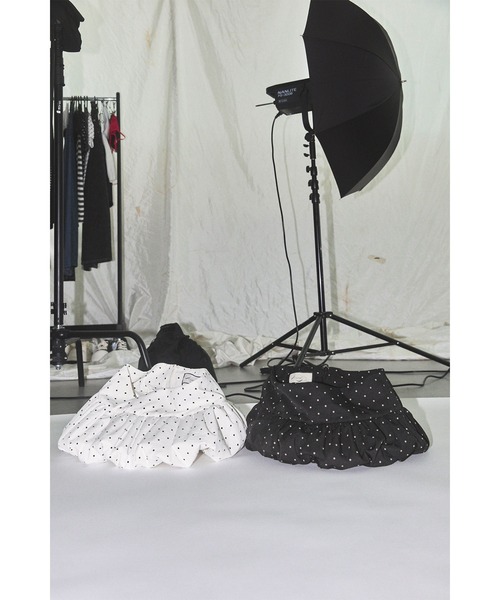 Heart Tattoo(ハートタトゥー)の「Dot Balloon Mini Skirt / ドットバルーンミニスカート(スカート・レディース・ホワイト系/ブラック系・0/1)」の10枚目の写真