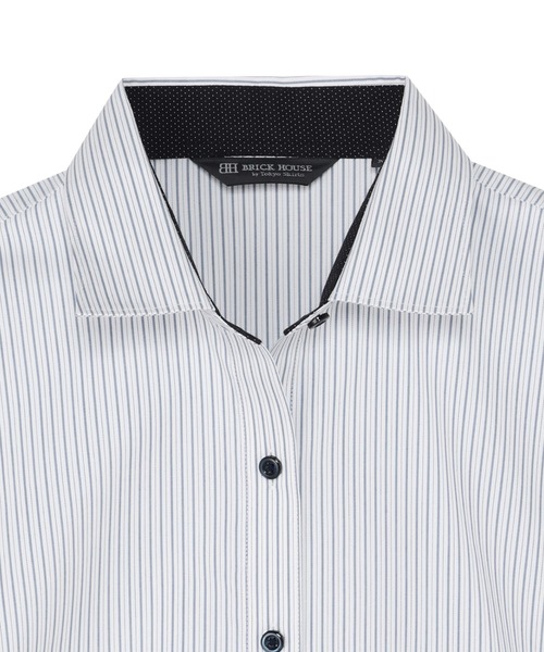 TOKYO SHIRTS（トウキョウシャツ）の「形態安定ノーアイロン ワイド 長袖ビジネスワイシャツ（ビジネスシャツ・レディース・ブルー・XS/S/M/L/LL/XL）」の3枚目の写真