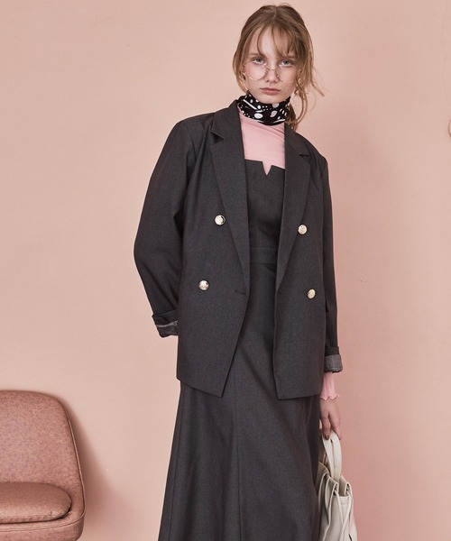 Cherir Mignon(シェリルミニョン)の「【Cherir Mignon】- Silhouette Couture - 2wayリボンキャミワンピース《セットアップ対応》(ワンピース・レディース・チャコールグレー/ブラック/ネイビー/ブラウン・S/M/L)」の13枚目の写真